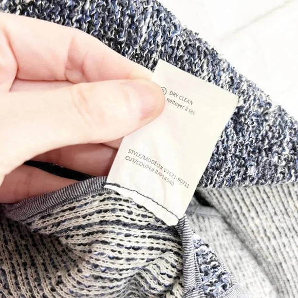 Vince Blue & White Tweed Open Front Draped Jacket Women's Size XS - Picture 10 of 10